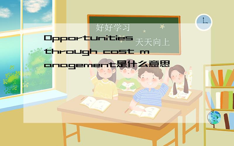 Opportunities through cost management是什么意思