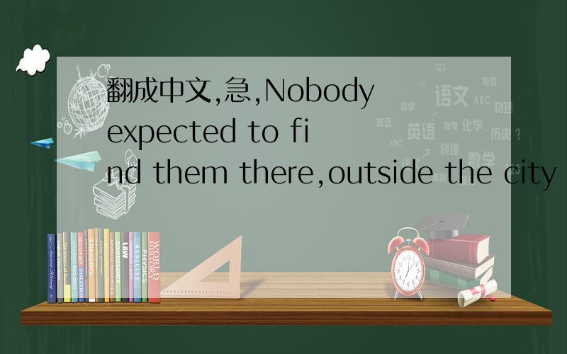 翻成中文,急,Nobody expected to find them there,outside the city w