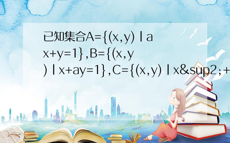 已知集合A={(x,y)|ax+y=1},B={(x,y)|x+ay=1},C={(x,y)|x²+y&sup