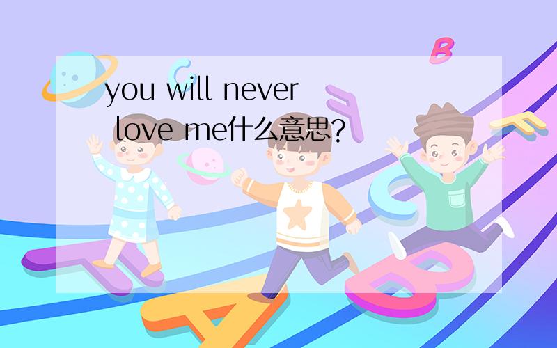 you will never love me什么意思?
