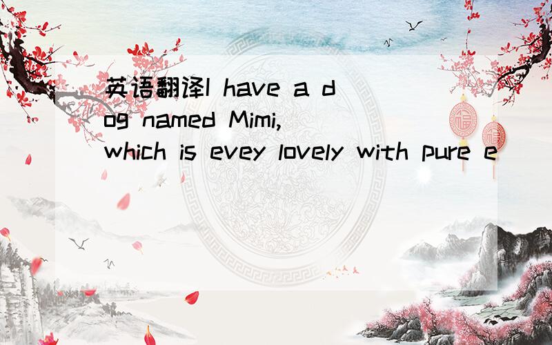 英语翻译I have a dog named Mimi,which is evey lovely with pure e
