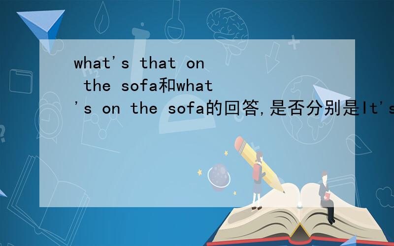 what's that on the sofa和what's on the sofa的回答,是否分别是It's...和T