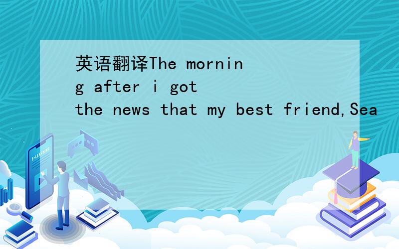 英语翻译The morning after i got the news that my best friend,Sea