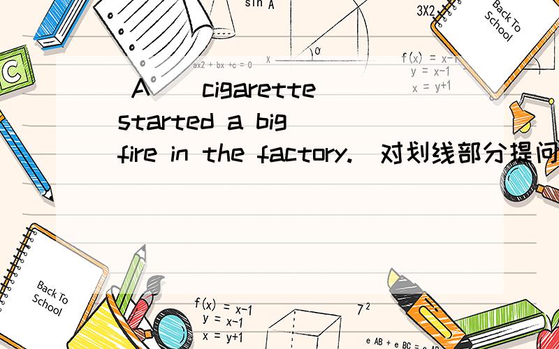_A__cigarette_ started a big fire in the factory.(对划线部分提问)