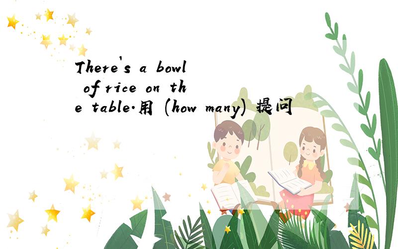There`s a bowl of rice on the table.用 (how many) 提问