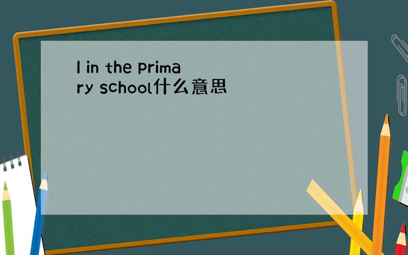 I in the primary school什么意思