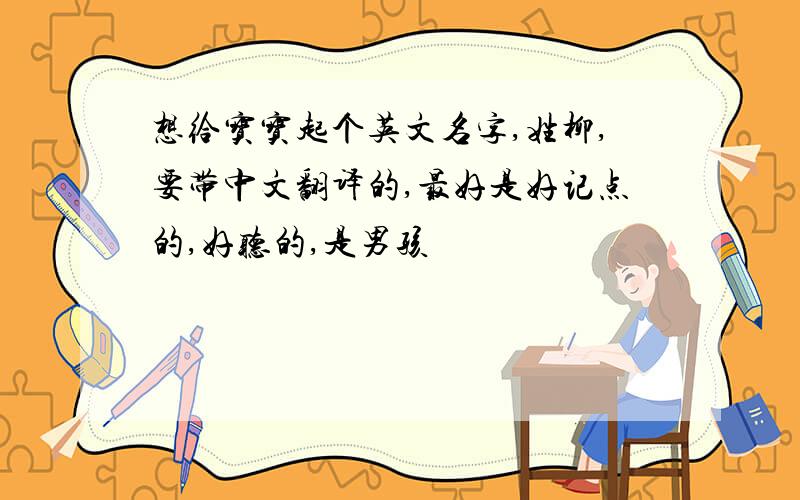 想给宝宝起个英文名字,姓柳,要带中文翻译的,最好是好记点的,好听的,是男孩
