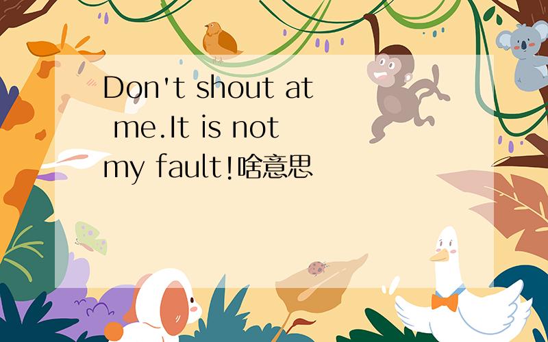 Don't shout at me.It is not my fault!啥意思