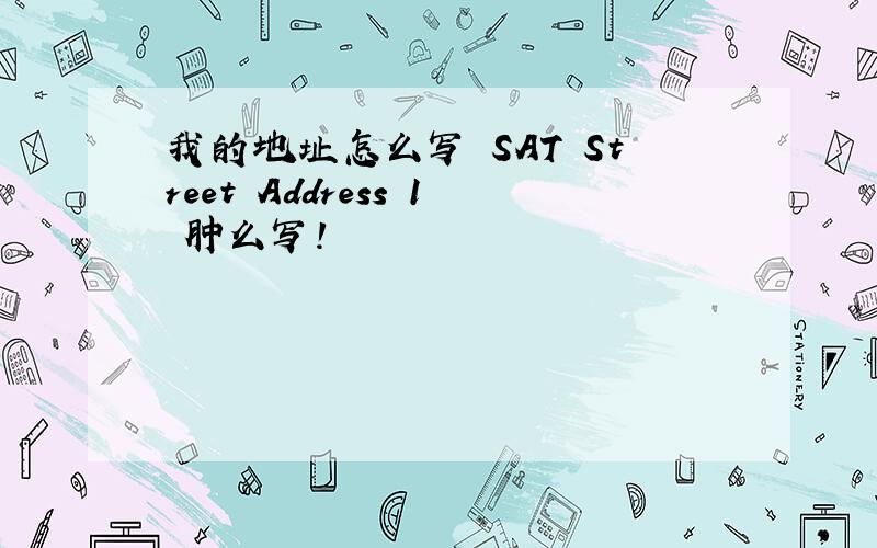 我的地址怎么写 SAT Street Address 1 肿么写!
