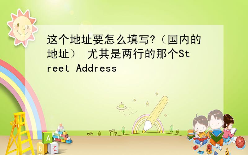 这个地址要怎么填写?（国内的地址） 尤其是两行的那个Street Address