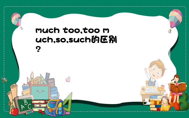 much too,too much,so,such的区别?