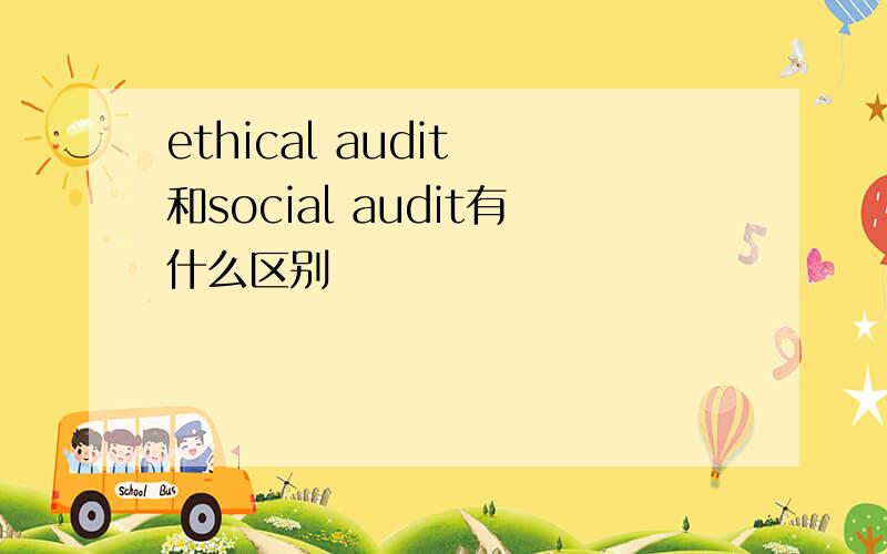 ethical audit 和social audit有什么区别