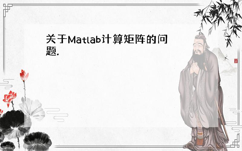 关于Matlab计算矩阵的问题.