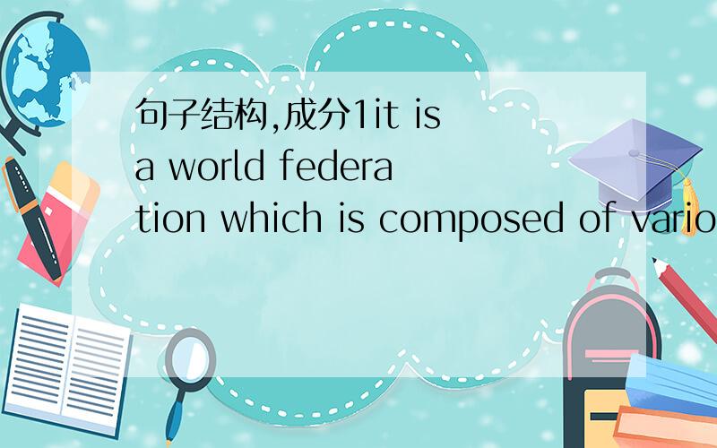 句子结构,成分1it is a world federation which is composed of variou
