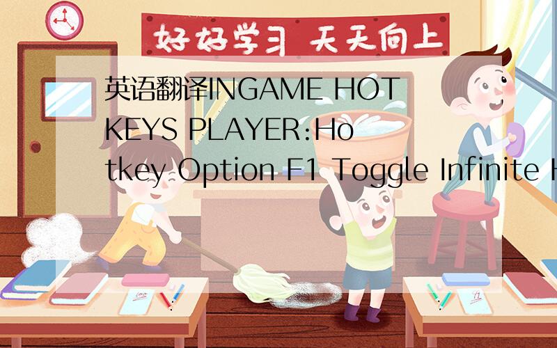 英语翻译INGAME HOTKEYS PLAYER:Hotkey Option F1 Toggle Infinite H