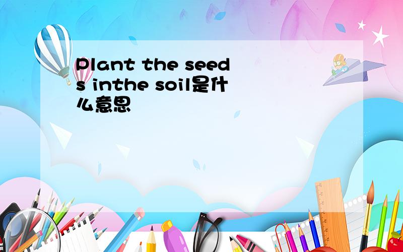 Plant the seeds inthe soil是什么意思
