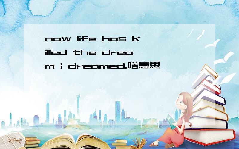 now life has killed the dream i dreamed.啥意思
