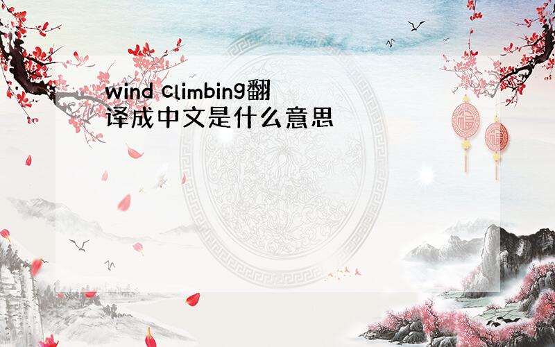 wind climbing翻译成中文是什么意思