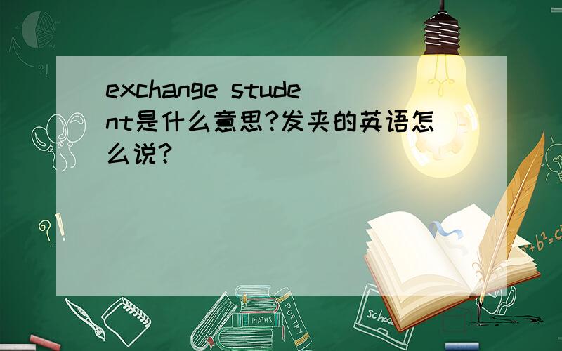 exchange student是什么意思?发夹的英语怎么说?