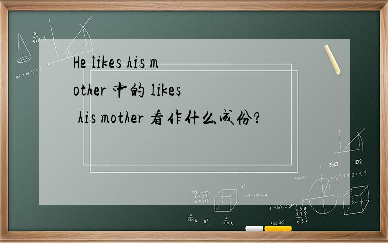 He likes his mother 中的 likes his mother 看作什么成份?