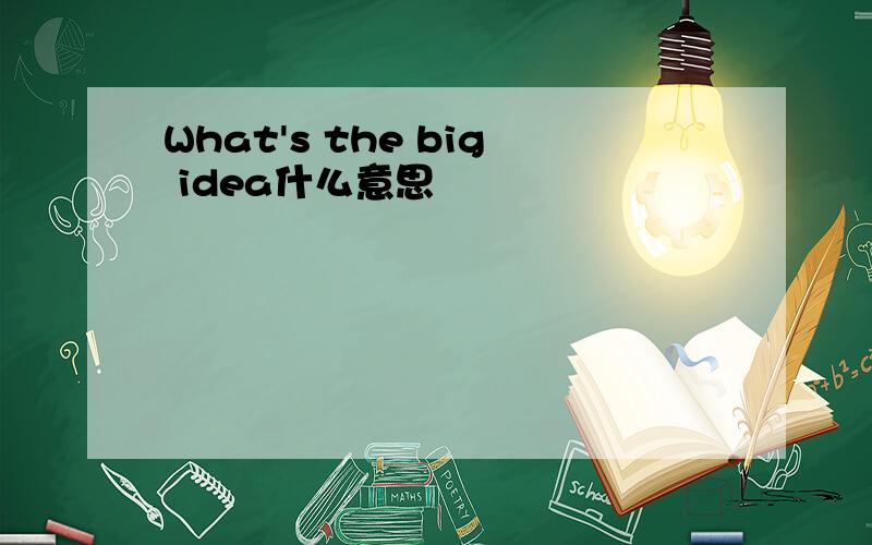 What's the big idea什么意思