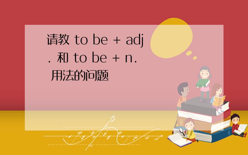 请教 to be + adj. 和 to be + n. 用法的问题