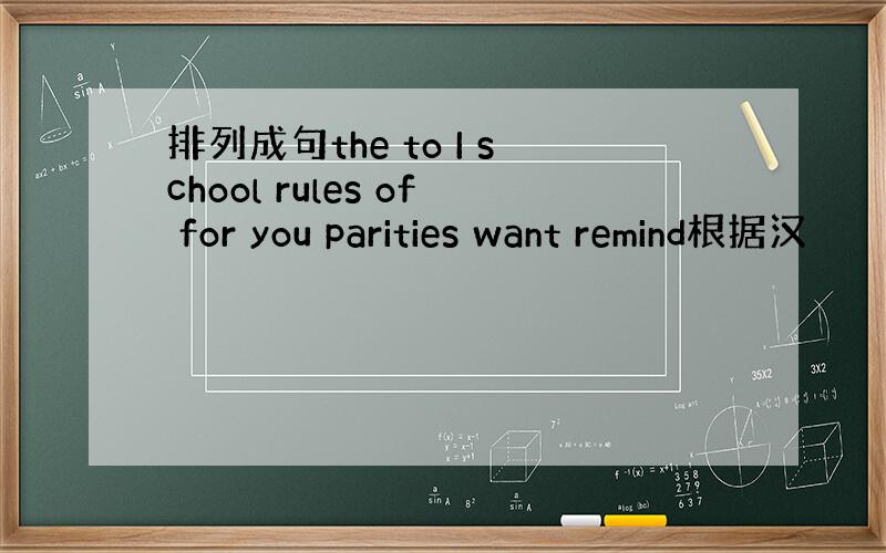 排列成句the to I school rules of for you parities want remind根据汉