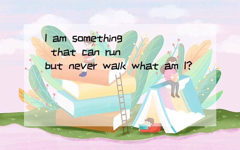 I am something that can run but never walk what am I?