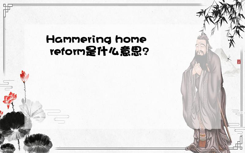 Hammering home reform是什么意思?