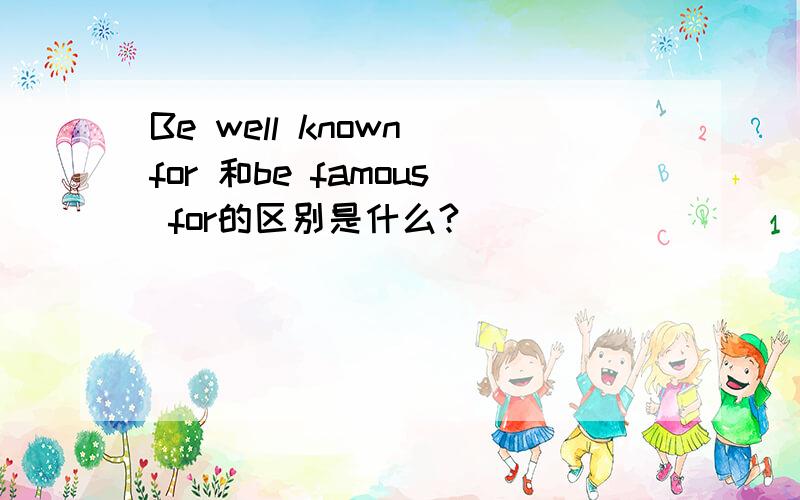 Be well known for 和be famous for的区别是什么?