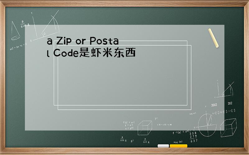 a Zip or Postal Code是虾米东西
