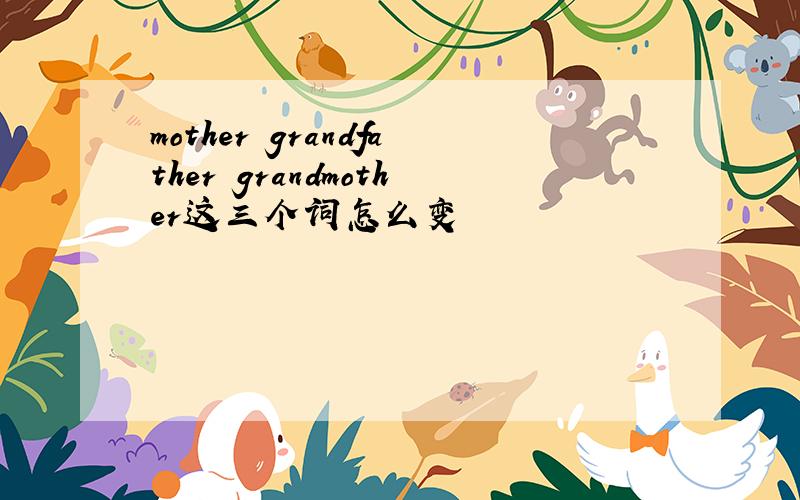 mother grandfather grandmother这三个词怎么变