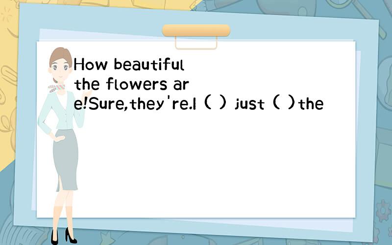 How beautiful the flowers are!Sure,they're.I ( ) just ( )the