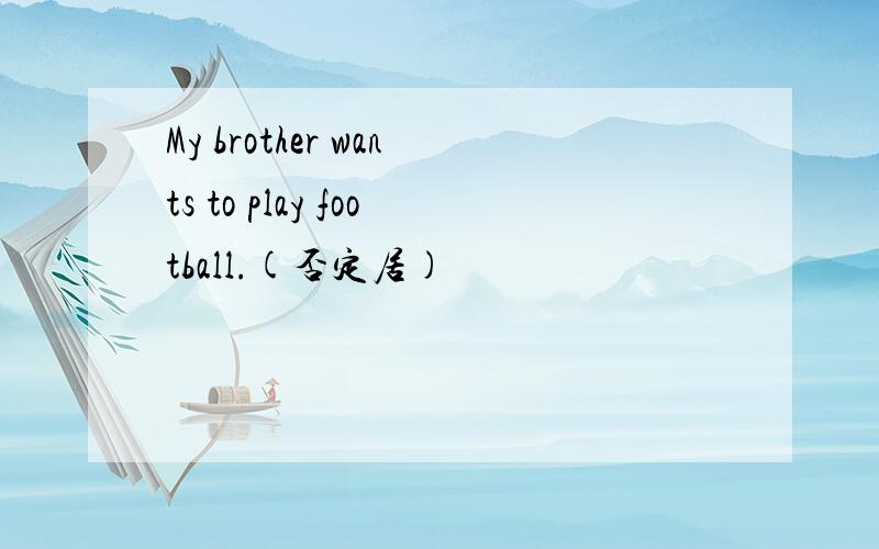My brother wants to play football.(否定居)